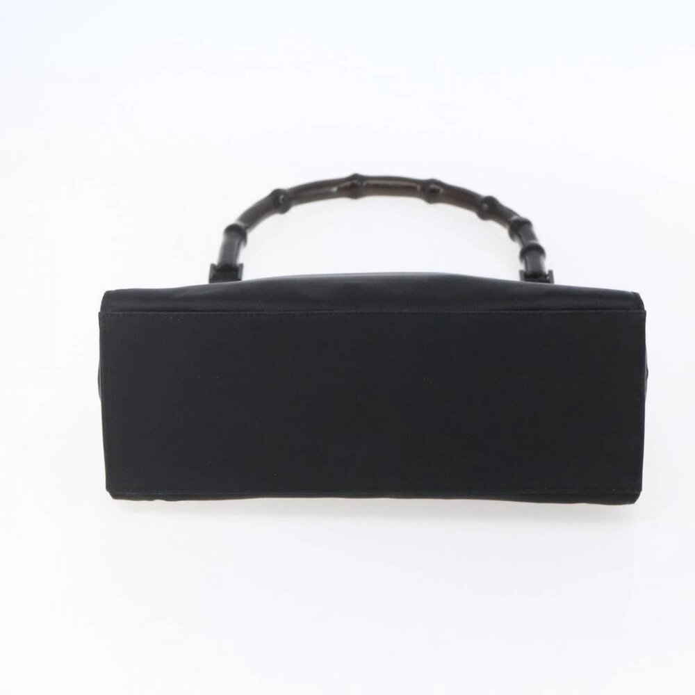 GUCCI GG Supreme Bamboo Shoulder Bag PVC Nylon 3 Set Beige Black Auth ka378 - Picture 15 of 16